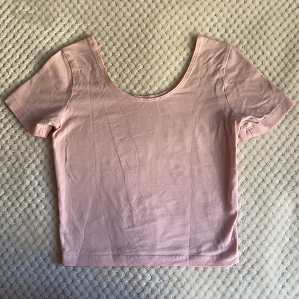 Pink tight crop top